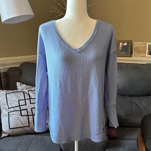 Sky Blue Waffle Knit Sweater